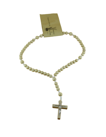 Chapelet en bois naturel clair monté par les bénédictines de Saint Thierry