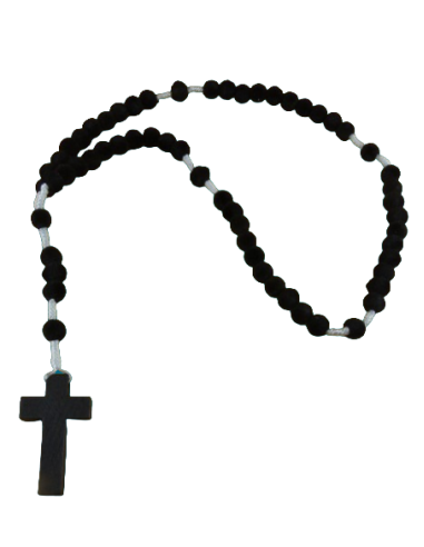 Chapelet corde et perles en laine