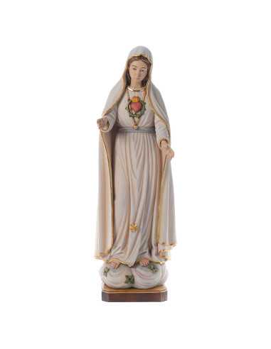Painted wooden statue -Fatima Immaculate heart...