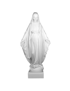 Statue of the miraculous Virgin in polychrome alabaster