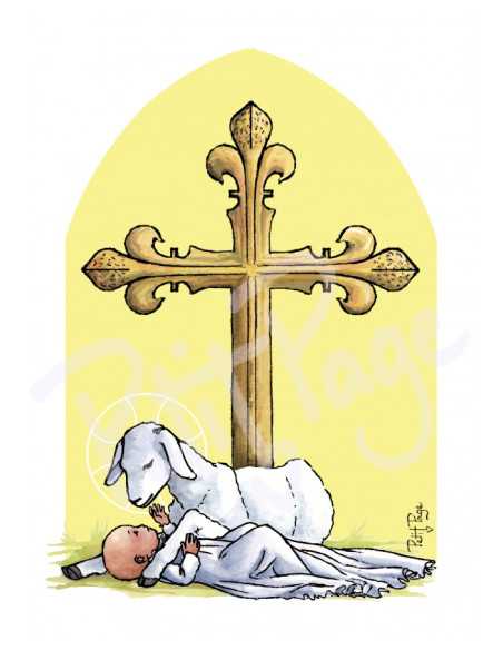 Image de baptême "Agnus Dei" réalisée par l'Atelier Petit Page