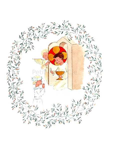 Jésus caché - fille - Image de Communion