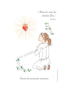 Image, pour une première communion, réalisée par Les Créations du Loup.