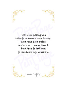 Petit Jésus, petit agneau - Petite carte prière de Noël... 2