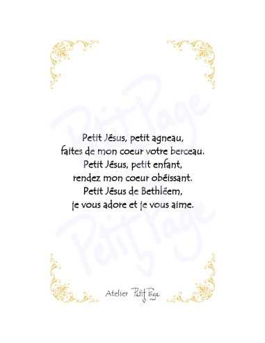 Petit Jésus, petit agneau - Petite carte prière...
