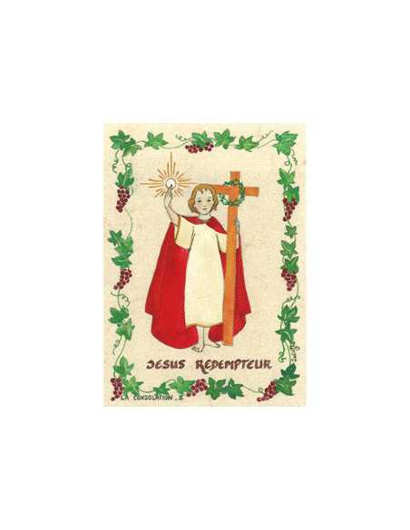 Image pour une première communion, réalisée par les sœurs de la Consolation.