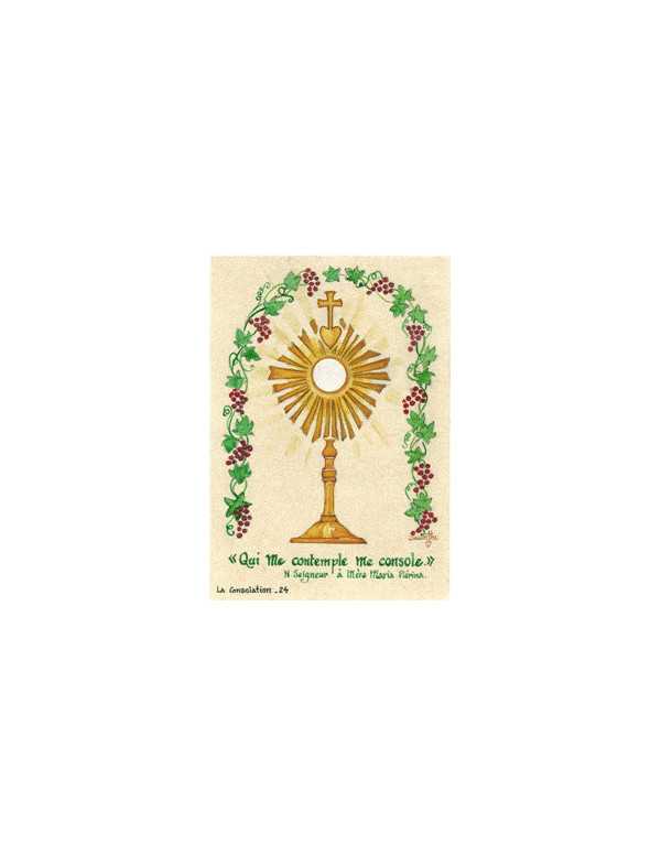 Image de première communion réalisée par les sœurs de la Consolation