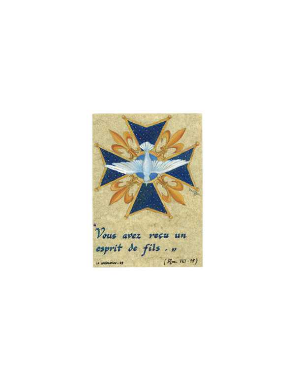 Image pour une confirmation, réalisée par les sœurs de la Consolation.