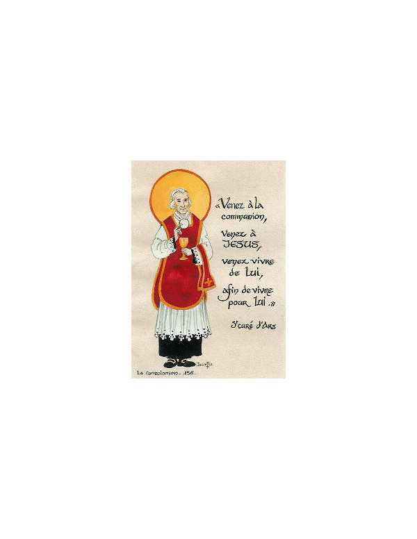 Image du saint Curé d'Ars, réalisée par les sœurs de la Consolation.