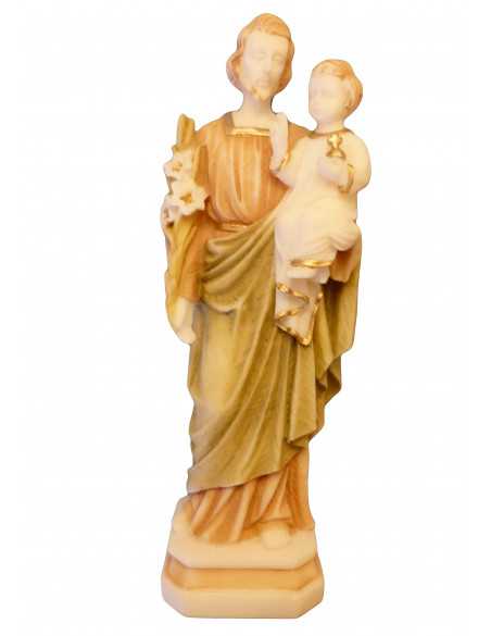 Statue Saint Joseph - albâtre coloré - 20 cm