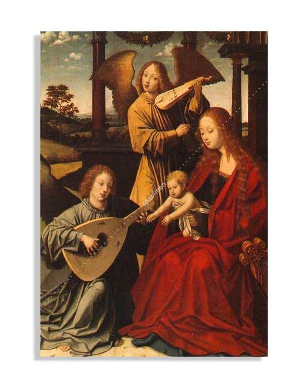 La Vierge à l'Enfant avec anges musiciens - carte