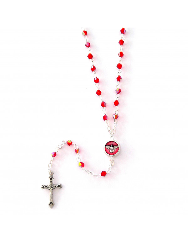 Red Bohemian glass rosary