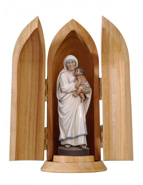 Painted wooden statue of Saint Mother Teresa of...