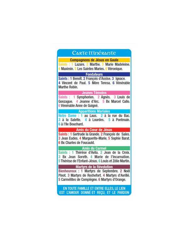 Jeu de cartes 7 "Saintes Familles"