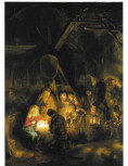 L'adoration des bergers - Rembrandt - carte double