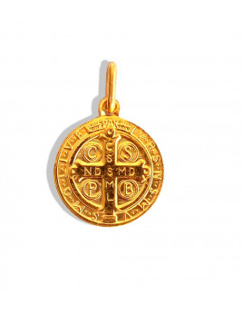 Médaille de saint Benoît en plaqué or - Médaille Saint Benoît