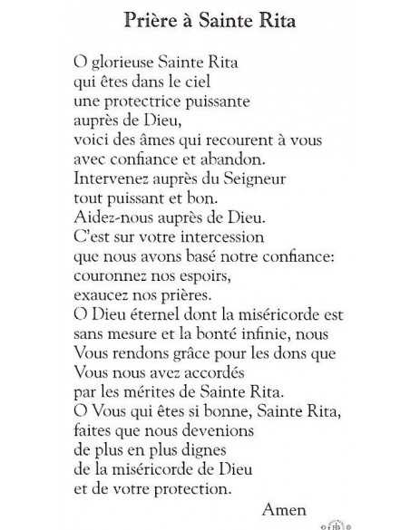 Sainte Rita, Image avec Prière – Soutien et Intercession dans les Moments Difficiles