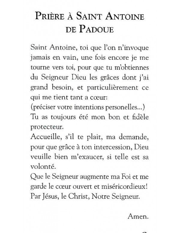 Saint Antoine de Padoue Image Saint Antoine de Padoue Image avec