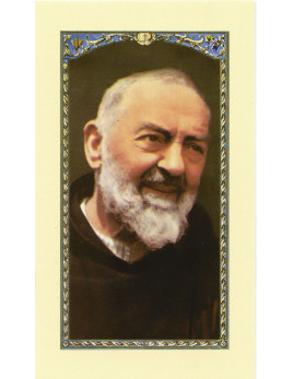 Image du saint Padre Pio avec prière au dos.