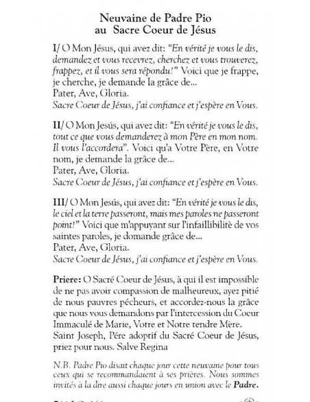 Saint Padre Pio - Image avec prière