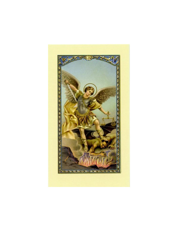 Image de Saint Michel Archange avec prière au dos