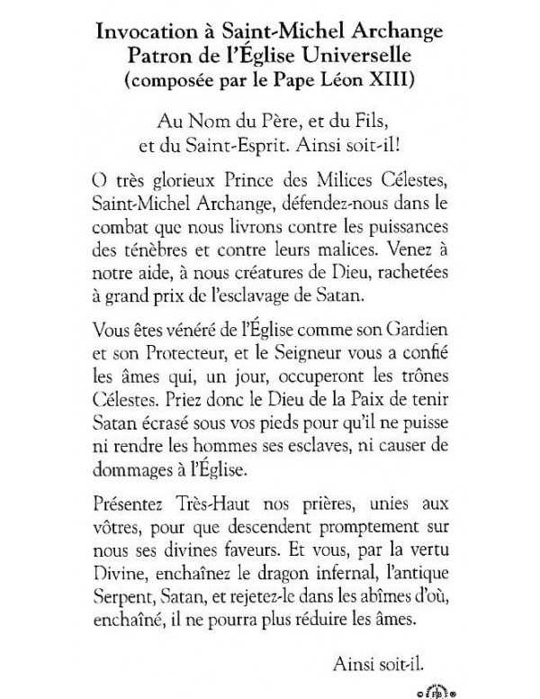Saint Michel Archange - Image avec prière