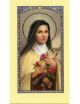 Image de sainte Thérèse avec prière au dos.