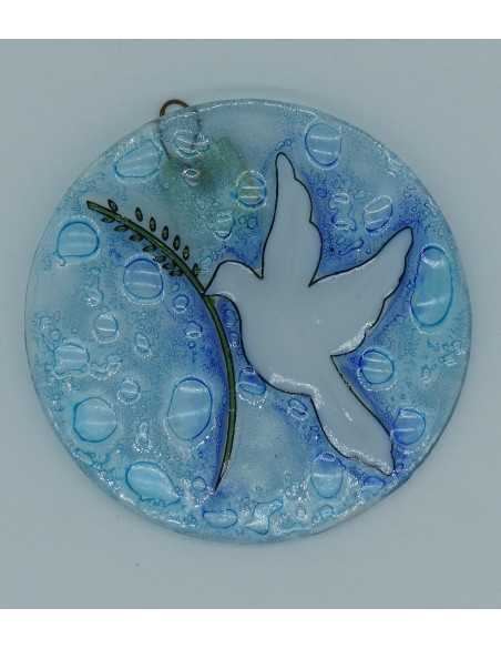 Médaillon en verre - Colombe