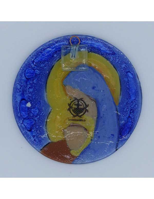 Médaillon en verre - Vierge à l'Enfant