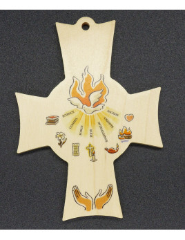 Croix dons du Saint-Esprit en bois naturel