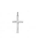 Pendentif croix striée argent