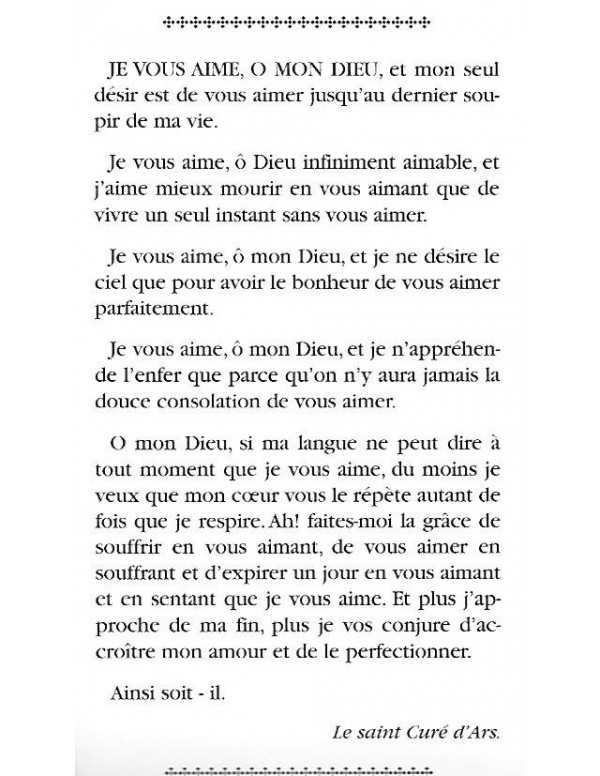 Saint Curé d'Ars - image avec prière