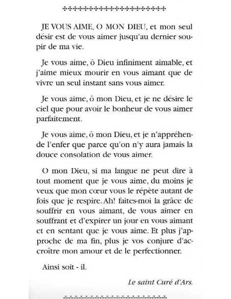 Saint Curé d'Ars - image avec prière
