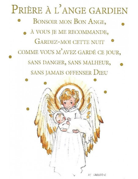 Image de baptême, prière à l'ange gardien d'Anne-Charlotte Larroque