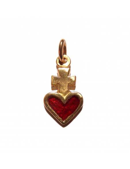 Pendentif Sacré-Coeur en bronze émaillé