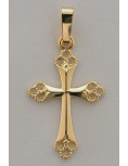 Pendentif croix ajourée, trilobée - plaqué or