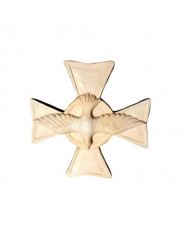 Jolie croix du Saint-Esprit en plâtre, avec attache au dos.