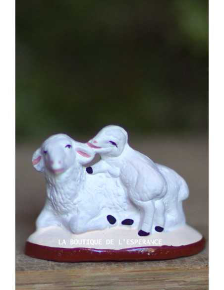 Brebis et son agneau santon de Provence de la collection Gateau et fils