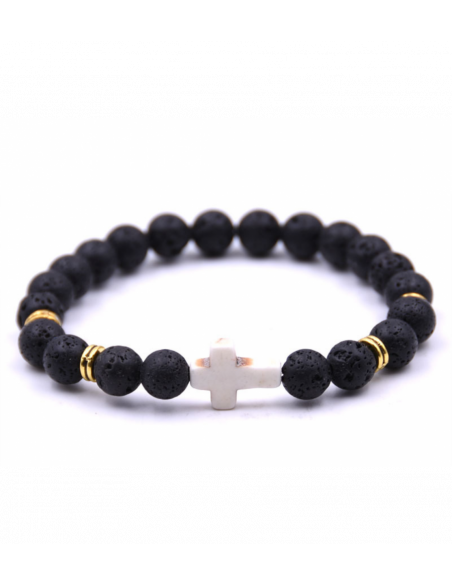 Ravissant bracelet en pierre véritable - Lave