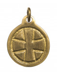 Pendentif médaille Sacré-Cœur en bronze émaillé