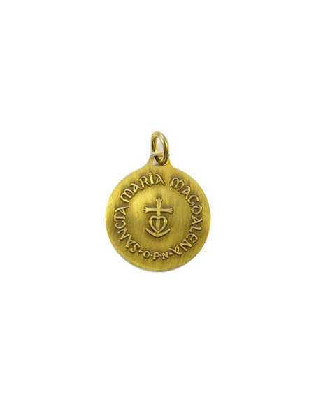 Médaille Sainte Marie-Madeleine en laiton patiné