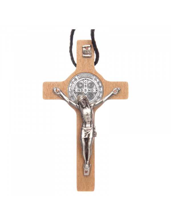 Pendentif croix en bois de saint Benoît
