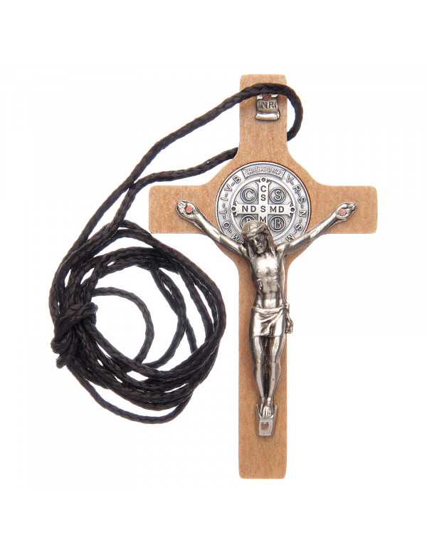Pendentif croix en bois de saint Benoît