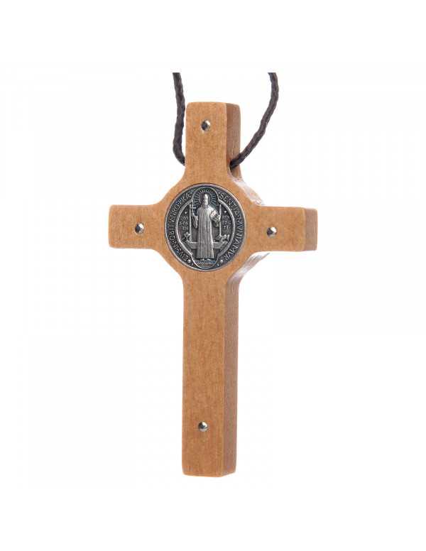 Pendentif croix en bois de saint Benoît