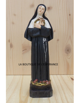 Jolie statue en résine peinte à la main de sainte Rita - 20 cm