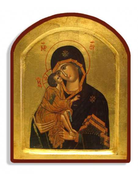 Véritable icône de la Vierge de Vladimir qui trouve toute sa splendeur dans l'éclat des couleurs