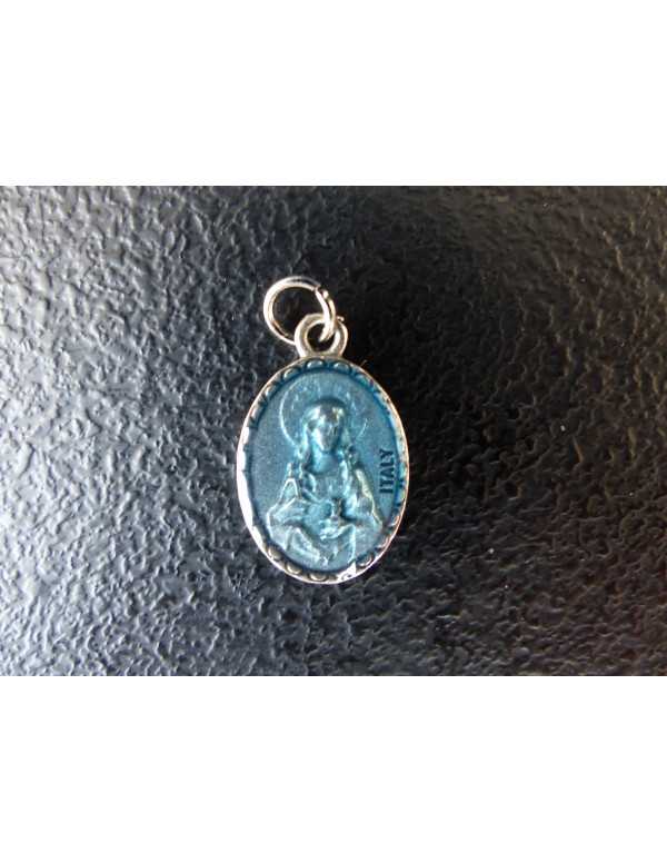 Médaille scapulaire - Résine bleue