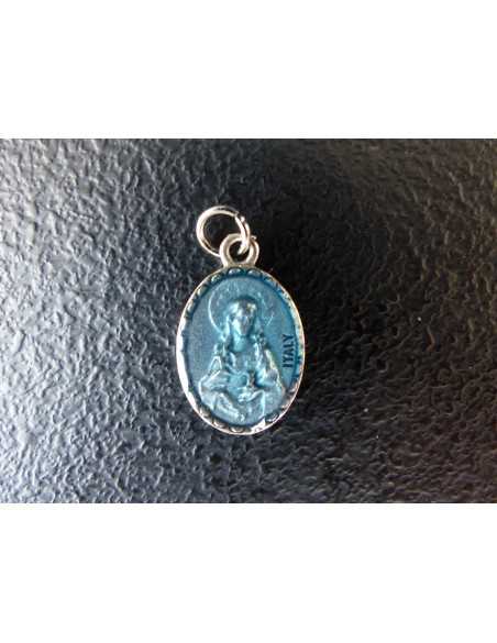 Médaille scapulaire - Résine bleue