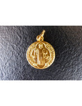 Médaille de saint Benoît en aluminium doré - 18 mm