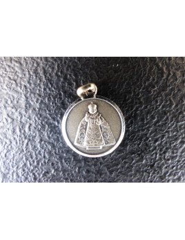 Médaille de l'Enfant-Jésus de Prague en argent 14 mm